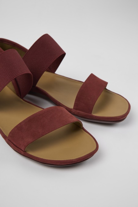 Design Rechts Bordeaux Nubuk Sandalen Für Damen Camper De