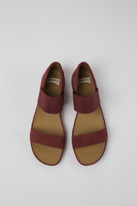 Design Rechts Bordeaux Nubuk Sandalen Für Damen Camper De
