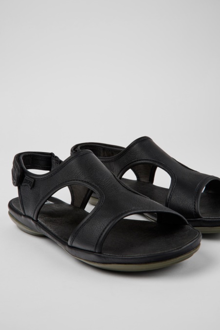 Camper De Design Right Schwarze Ledersandalen Für Damen