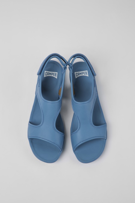 Rechts Blaue Ledersandalen Für Damen Exklusiv Camper De