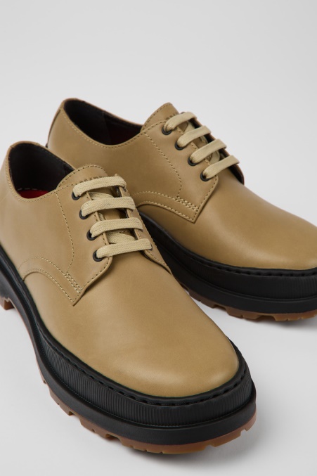 Exklusive Camper De Brutus Trek Michelin Beige Lederschuhe Für Damen