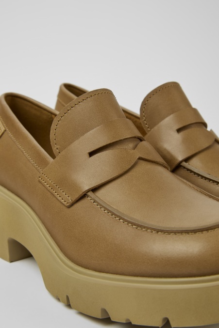 Milah Beige Leder Loafer Für Damen Exklusiv Camper De