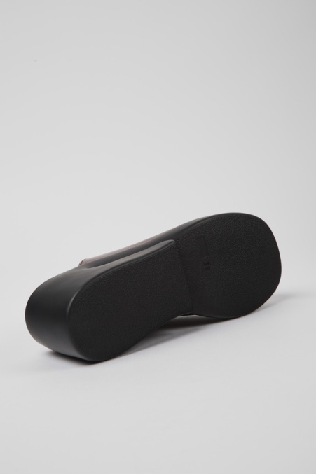 Design Kaah Burgunderfarbene Lederpantoletten Für Damen Camper De