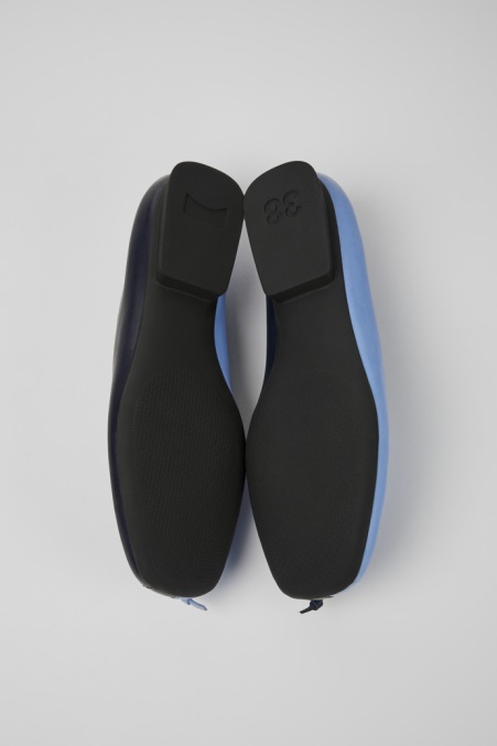 Zwillinge Blaue Lederballerinas Für Damen Exklusiv Camper De