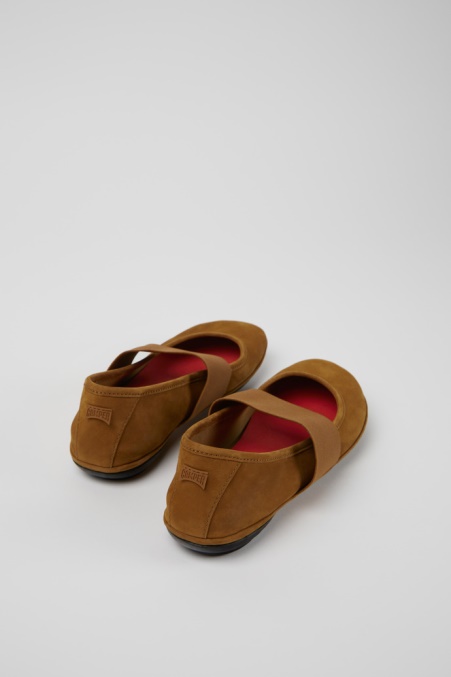 Rechts Braun Nubuk Ballerinas Für Damen Exklusiv Camper De