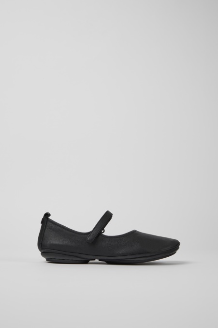 Rechts Schwarze Leder Ballerinas Für Damen Exklusiv Camper De