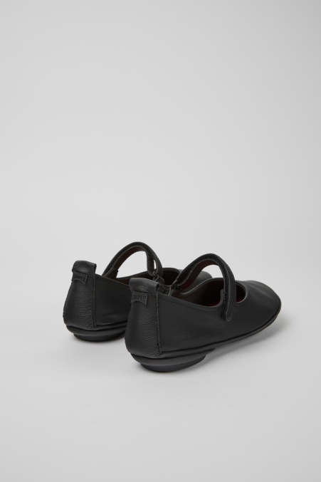 Rechts Schwarze Leder Ballerinas Für Damen Exklusiv Camper De