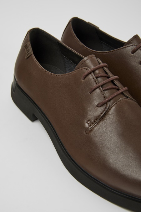 Camper De Design Iman Dunkelbraune Lederschuhe Für Damen