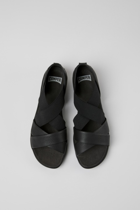 Camper De Right Schwarze Ledersandalen Für Damen Neu Eingetroffen