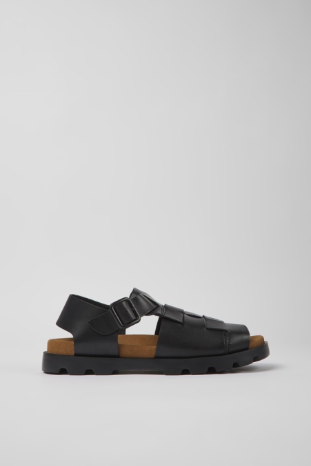 Camper De Design Brutus Sandale Schwarze Ledersandalen Für Herren