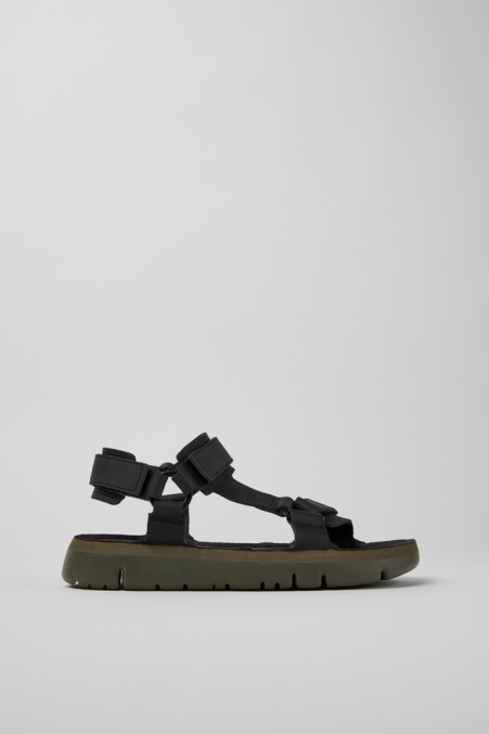 Camper De Design Oruga Schwarze Ledersandalen Für Herren
