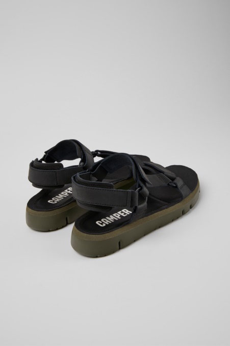 Camper De Design Oruga Schwarze Ledersandalen Für Herren