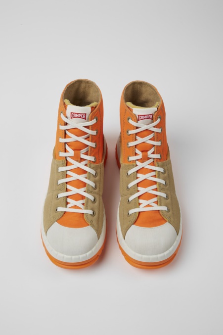 Camper De Design Teix Orange Und Beige Stiefeletten Für Herren