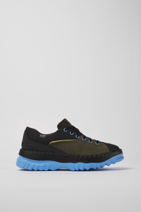 Exklusive Camper De Teix Grüne Recycelte Textil- Und Nubukschuhe Für Herren