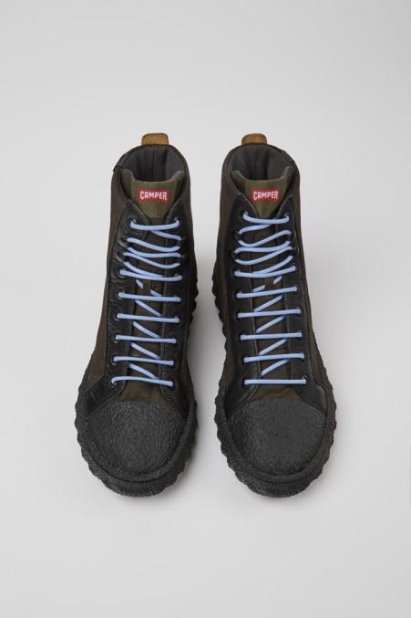 Camper De Ground Grüne Stiefeletten Aus Textil Und Leder Für Herren Neu Eingetroffen