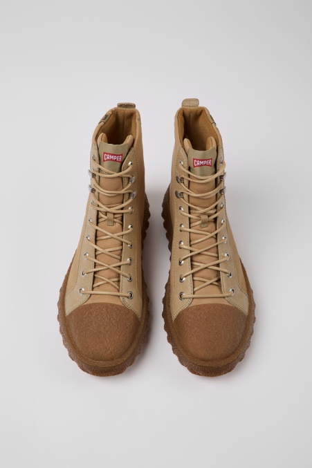 Bodenbeige Stiefeletten Aus Textil Und Leder Für Herren Camper De Neu Eingetroffen