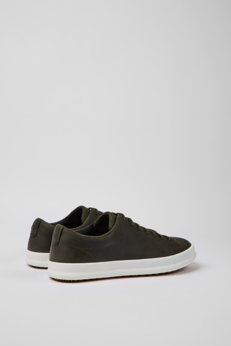 Design Chasis Dunkelgrüne Lederschuhe Herren Camper De