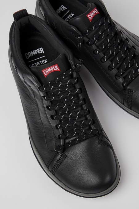 Camper De Design Peu Pista Gore-tex Schwarze Lederschuhe Für Herren