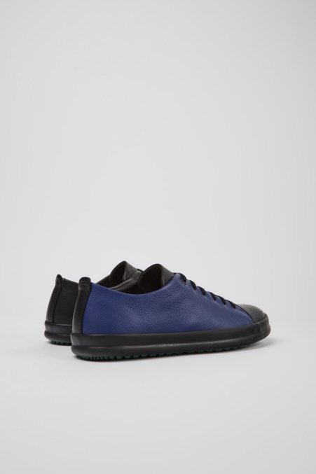 Camper De Design Twins Schwarz Blaue Und Graue Lederschuhe Für Herren