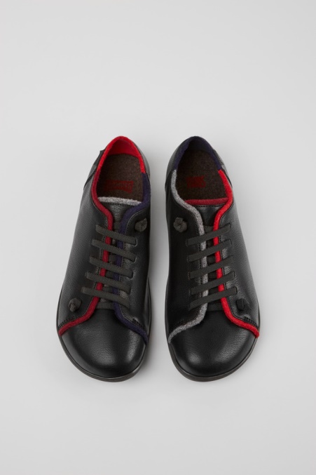 Design Twins Schwarze Leder- Und Wollschuhe Für Herren Camper De