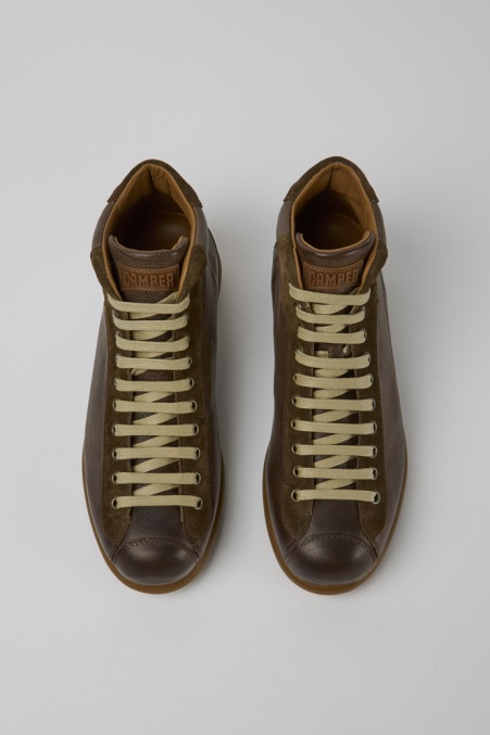 Camper De Pelotas Dunkelbraune Lederstiefeletten Für Herren Neu Eingetroffen