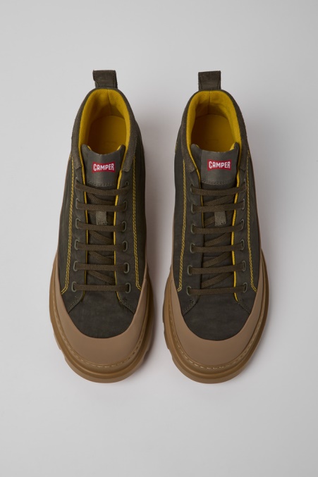 Camper De Brutus Braune Und Grüne Stiefeletten Für Herren Neu Eingetroffen