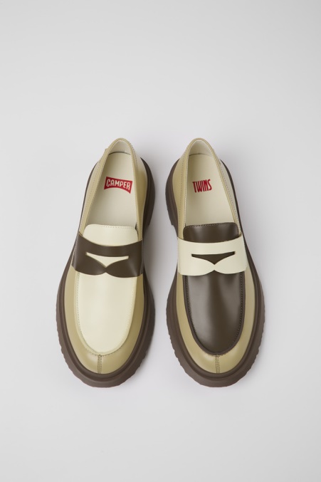 Camper De Twins Mehrfarbige Lederloafer Für Herren Neu Eingetroffen