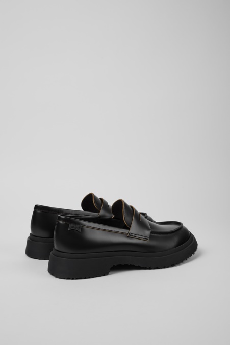 Design Walden Schwarze Lederloafer Camper De