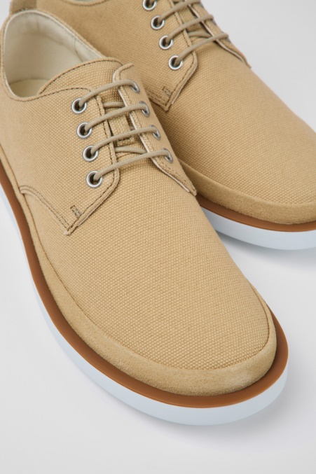 Camper De Design Wagen Beige Textil- Und Nubuklederschuhe Für Herren