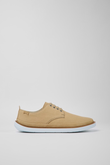 Camper De Design Wagen Beige Textil- Und Nubuklederschuhe Für Herren