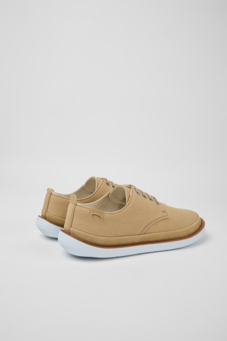Camper De Design Wagen Beige Textil- Und Nubuklederschuhe Für Herren