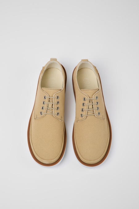 Camper De Design Wagen Beige Textil- Und Nubuklederschuhe Für Herren