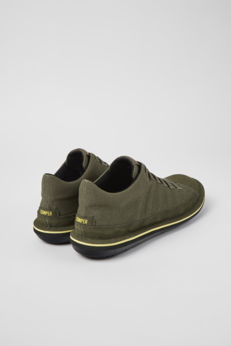 Exklusive Camper De Beetle Green Textil- Und Nubukschuhe Für Herren