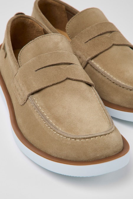 Exklusive Camper De Wagon Beige Nubukschuhe Für Herren