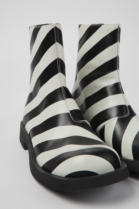 Mil 1978 Schwarze Und Weiße Lederstiefeletten Für Herren Exklusiv Camper De