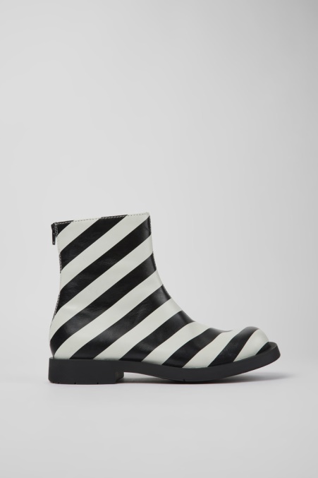 Mil 1978 Schwarze Und Weiße Lederstiefeletten Für Herren Exklusiv Camper De