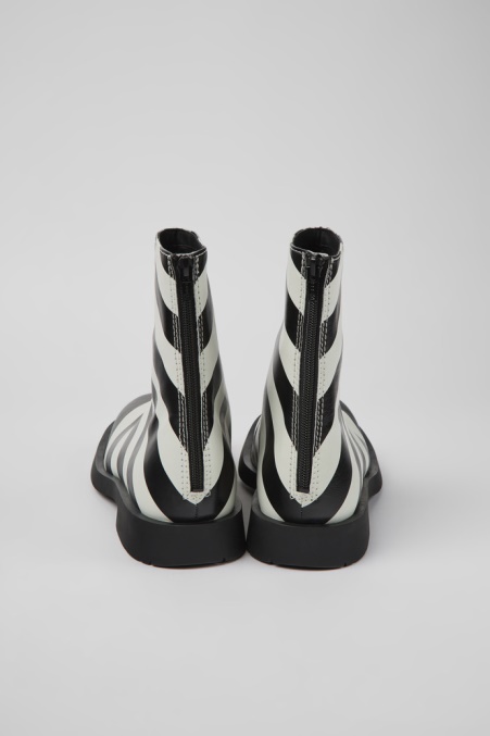 Mil 1978 Schwarze Und Weiße Lederstiefeletten Für Herren Exklusiv Camper De