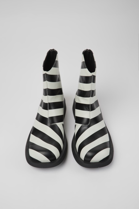 Mil 1978 Schwarze Und Weiße Lederstiefeletten Für Herren Exklusiv Camper De