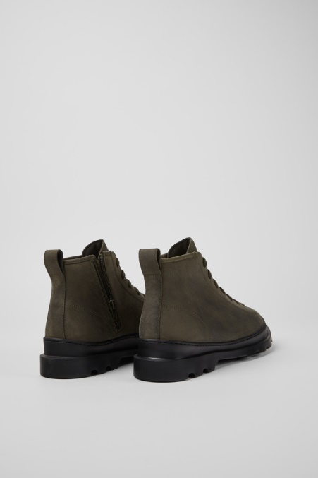 Camper De Brutus Dunkelgrüne Nubukstiefeletten Für Herren Neu Eingetroffen