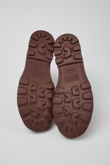 Camper De Brutus Weinrote Und Orange Lederstiefeletten Für Herren Neu Eingetroffen