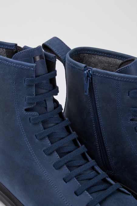 Camper De Design Brutus Blaue Gewachste Nubuk-schnürstiefel