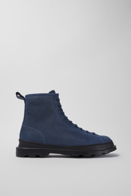Camper De Design Brutus Blaue Gewachste Nubuk-schnürstiefel