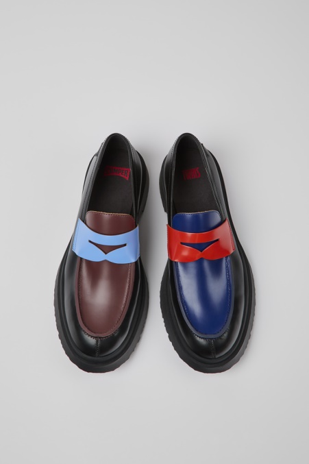 Camper De Design Twins Schwarze Lederloafer Für Herren