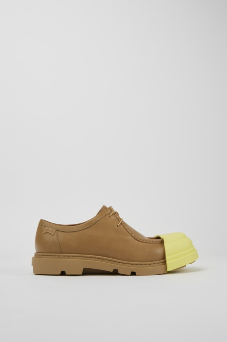 Design Junction Beige Lederschuhe Für Herren Camper De