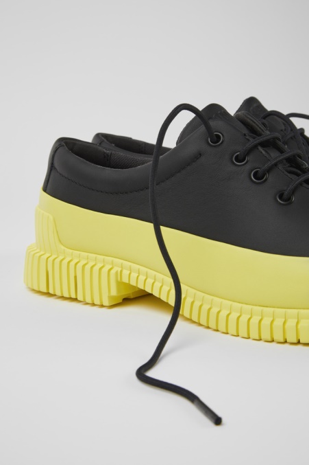 Pix Schwarz-gelber Lederschnürschuh Für Herren Exklusiv Camper De