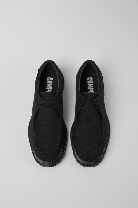 Camper De Design Pix Schwarze Herrenschuhe Aus Recycelter Baumwolle