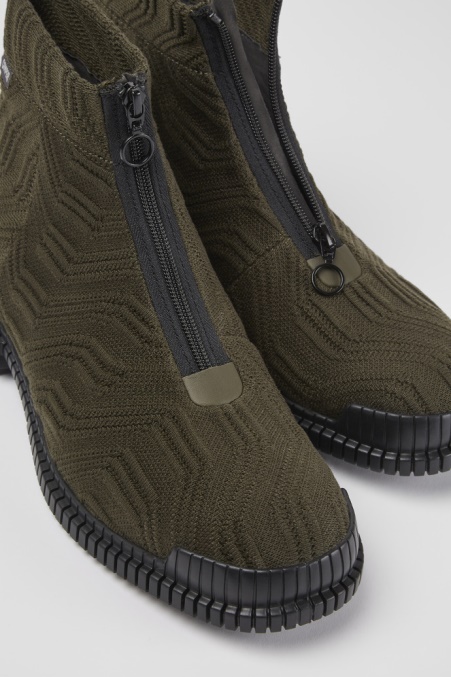 Pix Tencel Dunkelgrüne Zip-boots Für Herren Exklusiv Camper De