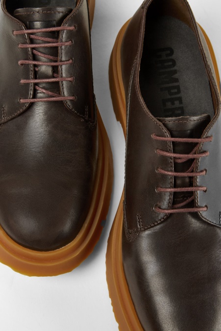 Camper De Design Walden Schnürschuhe Aus Dunkelbraunem Leder