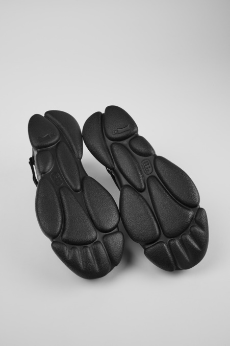 Design Karst Schwarze Leder- Und Textilsneaker Für Herren Camper De