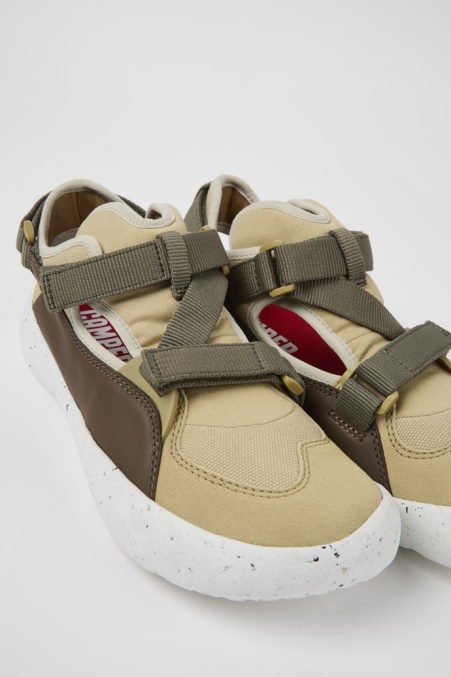 Camper De Design Peu Stadium Weiß Ungefärbte Halboffene Sneaker Aus Leder Und Textil Für Herren